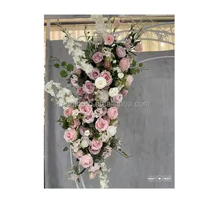 Wedding White Pink Table Runner Arch Artificial Flower Wedding Decoration Backdrop Flower For Stage Arch