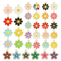 Liontin Bunga Enamel Cantik Sakura, Cocok untuk Kalung, Perlengkapan Pembuatan Perhiasan Buatan Tangan DIY