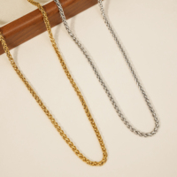 Collier en chaîne torsadée classique CLIORO, chaîne en corde tressée, hypoallergénique, résistant à l'eau, bijou de base pour tous les jours, cadeau