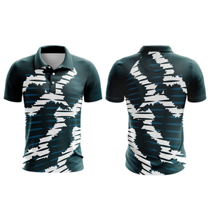 Chemise à manches courtes en tricot imprimé anti-rides de haute qualité avec poche, décontractée pour costume, uniforme en polyester - Product Image 1