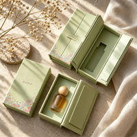Boîte d'emballage de parfum à double ouverture, personnalisée, en cuir, pour cosmétiques, boîte à huiles essentielles de 10 ml, boîte à rouges à lèvres en papier texturé, boîte cadeau d'aromathérapie