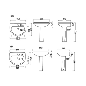 Lavabo Ovale Moderno da 64 cm - in Ghisa, Pietra Naturale, Cemento, Travertino, Rame, Porcellana, Marmo, Quarzo, Onice - Product Image 2