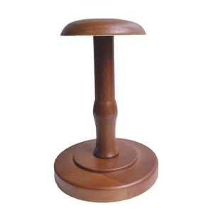 Rak Topi Meja Toko Ritel, Satu Tiang, Warna Coklat Vintage, Kayu Solid - Product Image 1