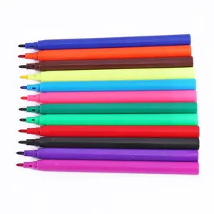 Foska 24 colori Set penna a base d'acqua a luce brillante punta in fibra morbida penna da disegno vibrante sicura da 1mm con certificazione EN71