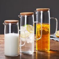 Pichet à eau en verre borosilicate, anti-chaleur, fait à la main, avec couvercle filtre, vente en gros, livraison gratuite