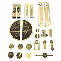 Poignées de tiroir et de porte de meuble en laiton forgé de style chinois, tendance actuelle, boutons vintage en bronze antique, nouveau style chinois
