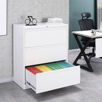 Mobilier de bureau Armoire de classement latérale en acier à 4 tiroirs Armoire en métal pour dossiers suspendus Lettre/Légal/Taille F4/A4