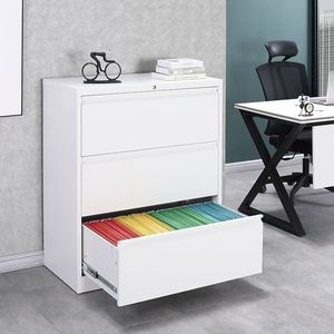 Office Furniture <strong>4</strong> <strong>Drawer</strong> Steel Lateral <strong>Filing</strong> <strong>Cabinet</strong> Metal <strong>Cabinet</strong> for Hanging Files Letter/Legal/F4/A4 Size - Product Image 3