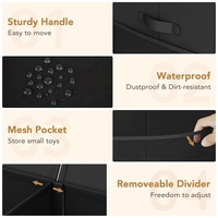 Grand organisateur de placard empilable, bac de rangement ménager réutilisable, boîte de rangement en tissu pliable avec couvercle