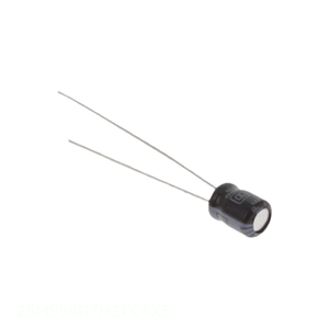 Condensador Original CAP ALUM 4.7UF 20% 25V RADIAL TH de Montaje a Través de Orificio 25MS54R7MEFC4X5 4.7 uF - Product Image 1
