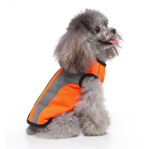 Bán Buôn Vui Dog An Toàn Quần Áo Phản Quang Màu Cam Mặt Sau Dây Kéo Sang Trọng Cổ Điển Đơn Giản Polyester In Động Vật Pet Trang Phục - Product Image 3