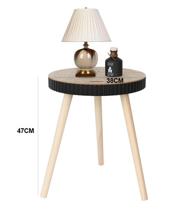 <span class=keywords><strong>Table</strong></span> <span class=keywords><strong>basse</strong></span> ronde de petite taille, couleur personnalisée, avec trois pieds en bois massif, pour chambre à coucher, salon - Product Image 4
