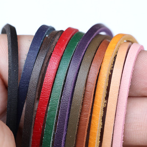 Genuine Leather <b>Rope</b> 3mm Flat Dyeing For Jewelry Making DIY <b>Bracelets</b> Necklaces - Product Image 5