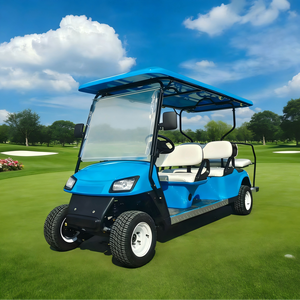 Voiturette de golf électrique 6 places avec sièges en cuir confortables et écran numérique pour complexe hôtelier de luxe - Product Image 1