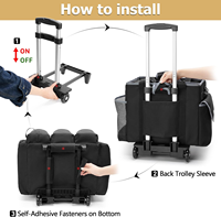 Chariot de nettoyage avec chariot amovible et bandoulière, sac de rangement pour produits de nettoyage avec poignées, organisateur roulant pour l'entretien ménager