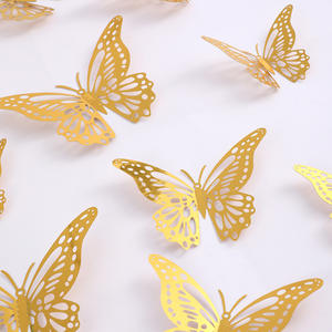 ผีเสื้อ3D สำหรับตกแต่งวันเกิด3D DIY ผีเสื้อประดิษฐ์สำหรับดอกไม้หรือเค้กหรือตกแต่งผนังผีเสื้อมีกาวในตัว - Product Image 3
