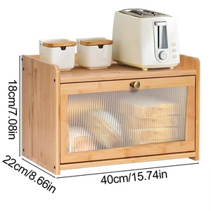 Cross-border bamboo and wood pastry storage box for home, <b>kitchen</b>, hotel, restaurant, and bread storage, dustproof and - Product Image 4