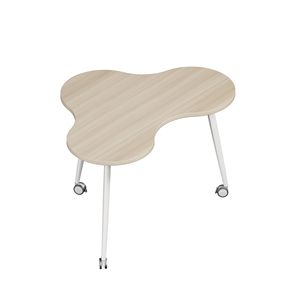 Table triangulaire à motif floral - Design moderne et durable avec roulettes universelles pour usage scolaire et commercial - Product Image 2