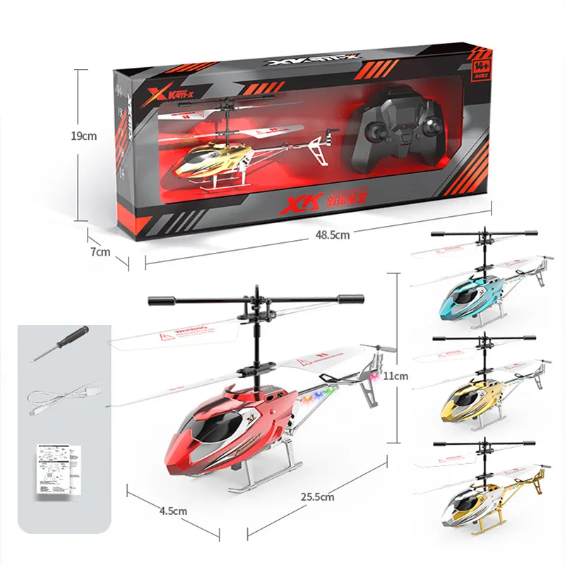 Mainan helikopter Remote Control untuk anak-anak, mainan pesawat kendali jarak jauh dengan lampu Rc