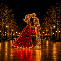 Boîte à Bague de Demande en Mariage avec Cadre Métallique et Lumière LED à Cordon, Certifiée CE RoHS IP65, Idéale pour Centre Commercial, Spot Photo, Décoration de Fiançailles, Lumière à Motif Saint-Valentin