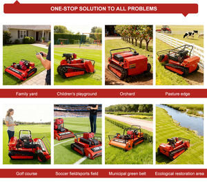 Cortadora de Césped Todoterreno, Orugas de Goma para Agricultura, Robot Cortacésped con Control Remoto, Diésel de 2 Tiempos - Product Image 3