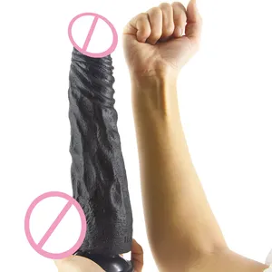 FAAK 11Inch Nhà Máy Giá Big Black Dildo G-spot PVC Dương Vật Với Hút Cup Dildo Thực Tế Big Dildo Đối Với Phụ Nữ