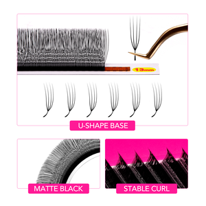 Extensiones de Pestañas Individuales Hechas a Mano en Forma de U, Material Coreano Suave, Curvatura 2D-5D CC <span class=keywords><strong>D</strong></span> M <span class=keywords><strong>L</strong></span>, Pestañas YY - Product Image 6