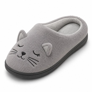 Pantuflas de Peluche con Punta Cerrada y Talón Descubierto <span class=keywords><strong>ACCIO</strong></span>, con Orejas de Gato 3D y Bigotes Bordados - Product Image 1