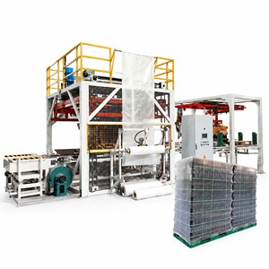 Machine d'emballage sous film rétractable pour palettes à fonctionnement continu, équipement de thermo-emballage robuste pour l'emballage en fin de ligne des blocs de béton - Product Image 2