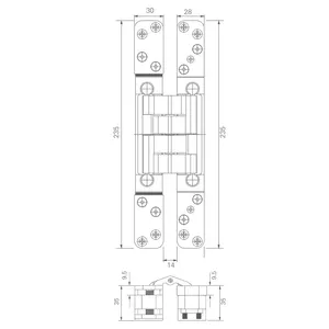 Высококачественная регулируемая в <span class=keywords><strong>3</strong></span> направлениях скрытая петля для дверей, 200 кг, из нержавеющей стали, невидимая, из цинкового сплава, открывание на 180 градусов - Product Image 6