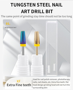 Đầu mài móng nghệ thuật bằng thép vonfram chất lượng cao, đầu mài kim cương làm sạch lớp biểu bì, hộp đựng có logo tùy chỉnh - Product Image 6