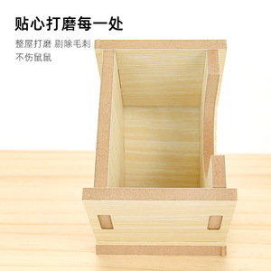 Casa de Madera para Hámster, Rectangular, Resistente, Refugio para Mascotas Pequeñas, para Roedores - Product Image 4
