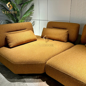 Juego de Muebles de Salón de Terciopelo Italiano, Sofás Modulares Seccionales en Forma de L, Sofás Curvos de Lujo para el Hogar SIDIOR-sofa - Product Image 3