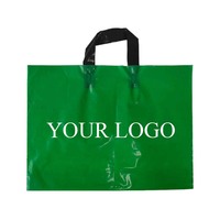 Sac de courses en plastique transparent mat avec poignée souple en LDPE, logo personnalisé imprimé, pour boulangerie et épicerie