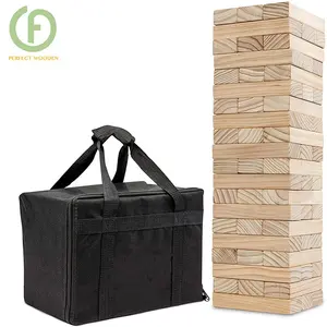 Giant Tumbling Tower Outdoor Game 54 Pieces Wooden Blocks