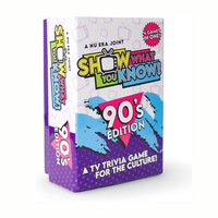 Cartes de jeu interactives Q&A sur le thème des années 90, personnalisables, bords arrondis, papier couché 300g