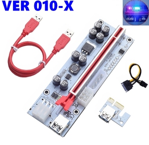 Tarjeta Adaptadora PCI-E <span class=keywords><strong>VER</strong></span> 009S, Tarjeta de Expansión PCI-E 1X a 16X con LED para GPU, Tarjeta Gráfica, Cable Extensor - Product Image 4