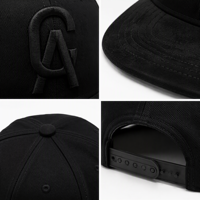 Topi Snapback Formal Hitam Semua Warna Bahan Katun Twill Crown Suede Flat Brim Bordir Monogram 3D CA Custom Streetwear Biasa