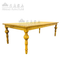 Table de mariage rectangulaire en bois massif, design vintage nordique, best-seller