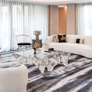 Living Room Transparent <b>Resin</b> Coffee <b>Table</b> Modern Simple Design Light Luxury Artistic Water Ripple Crystal <b>Top</b> Tea <b>Table</b> - Product Image 1