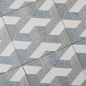 Carrelage Terrazzo Deco 01 Gris Blanc Motif Géométrique Décoration Murale et de Sol - Product Image 4