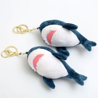 Pendentif personnalisé en peluche requin, porte-clés requin de dessin animé en peluche