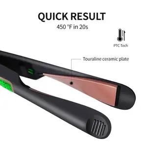 Pengeriting rambut Spiral, alat pengeriting rambut negatif 2-in-1 koil lurus penggunaan ganda LCD