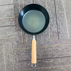 Sartén redonda de madera de haya antiadherente, solo se puede lavar a mano, sin recubrimiento, para cocinar - Product Image 1