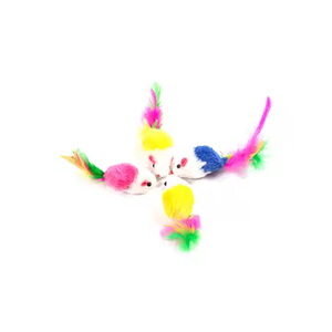 Juguete de gato de ratón de plumas clásico y realista con cola de colores Juguete simple y eficaz para atraer a <span class=keywords><strong>tu</strong></span> gato - Product Image 6