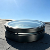 Puits de lumière circulaire automatique motorisé pour toit, avec pare-soleil intégré et moustiquaire, étanche, pour villa, sous-sol, trappe d'accès