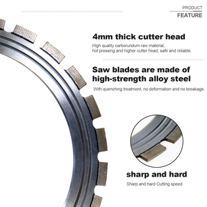 Lame de scie circulaire diamantée à découpe profonde de 10 à 16 pouces, qualité industrielle, vibrations minimales, soudée au laser, fonctionnement fluide, revêtement Ti OEM - Product Image 2