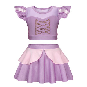 2025 nuevo diseño niña princesa verano Elsa <span class=keywords><strong>Anna</strong></span> dos piezas traje de baño niños Bikini conjuntos traje de baño niños - Product Image 3