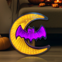 Lampe citrouille LED 3D personnalisée en ABS acrylique, effet infini, éco-responsable, pour décoration d'Halloween, lumière de table pour fêtes, fabricant
