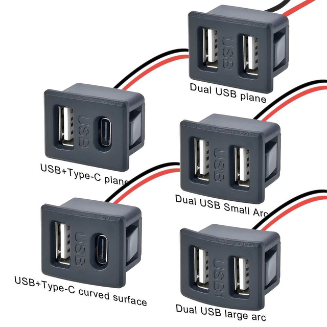 Double Layer USB Type-C Female Lamp Charging Power Socket Cable Connector Module-C3 ROHS3 Compliant General Purpose
